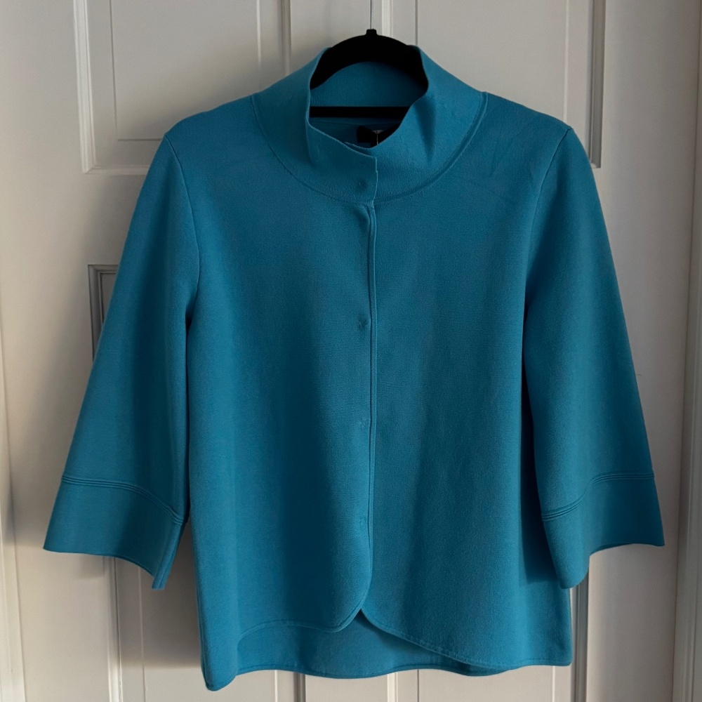 Carlisle Collection Teal Cardigan Sweater Snap Jacket- Size M